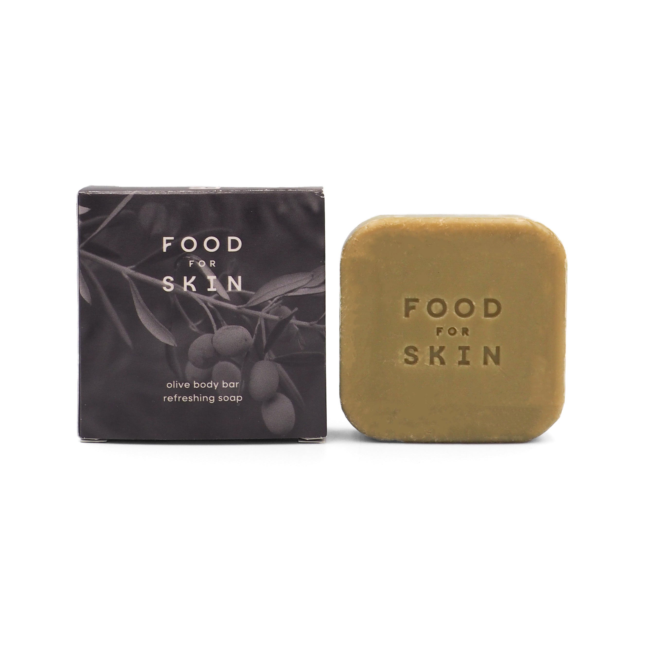 Olijf body bar Food for Skin in doosje