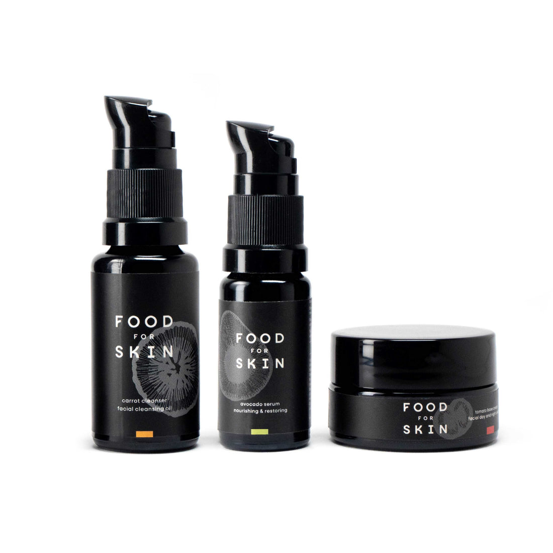 Food for Skin proefset avocado skincare set met cleanser serum en crème