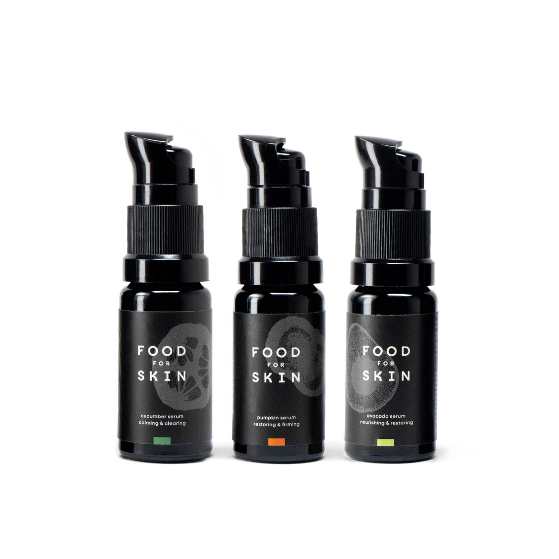 Proefset met 3 verschillende serums van Food for Skin