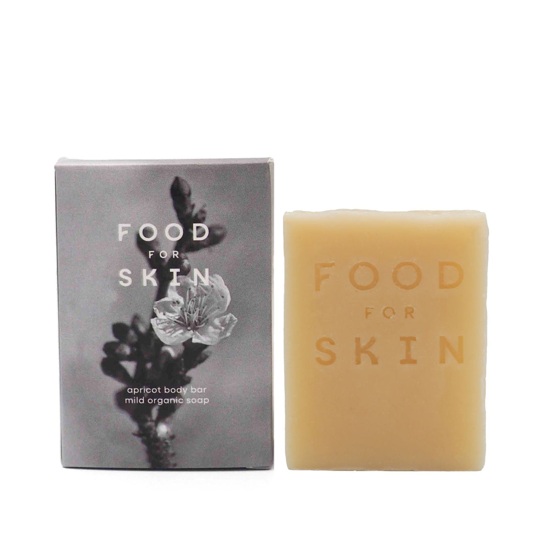 Food for Skin Olive Body Bar zeepblok naast de verpakking
