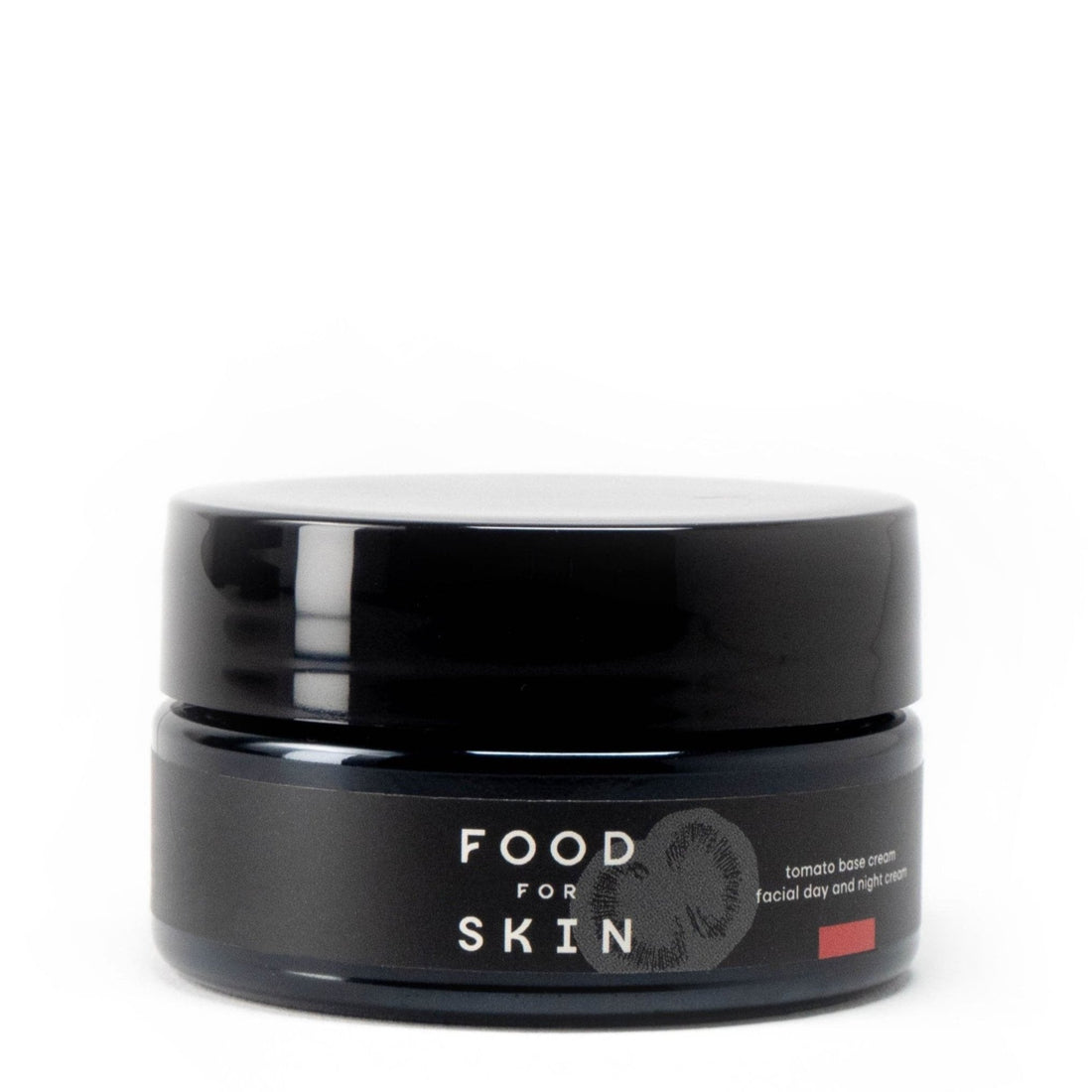 Food for Skin natuurlijke gezichtscrème in zwarte glazen pot
