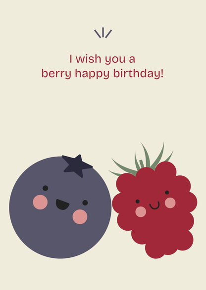 Ansichtkaart bessen: I wish you a berry happy birthday