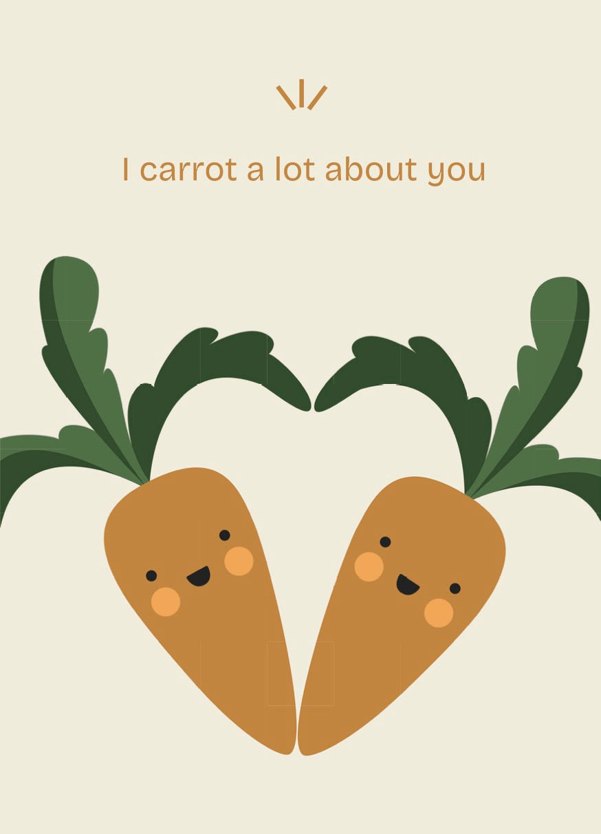 Ansichtkaart wortel: I carrot a lot about you