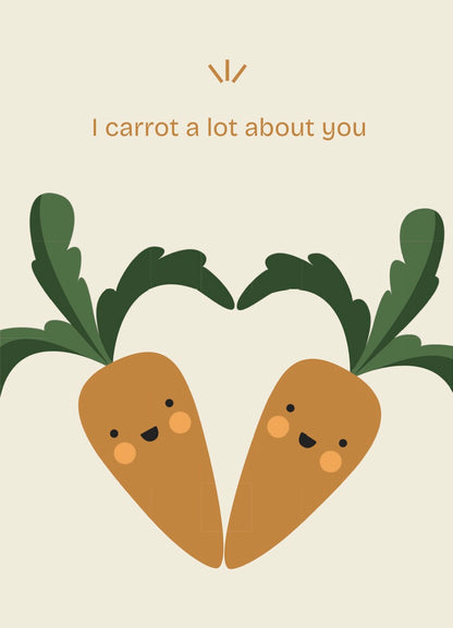 Ansichtkaart wortel: I carrot a lot about you