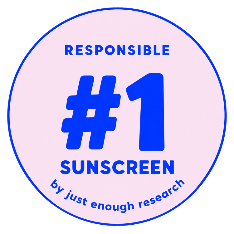 Badge: Responsible #1 Sunscreen by Just Enough Research